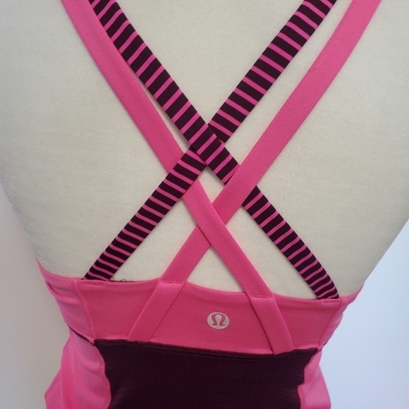Lululemon Energy Tank Hyper Stripe Raspberry Glo Light - Picture 4 of 5